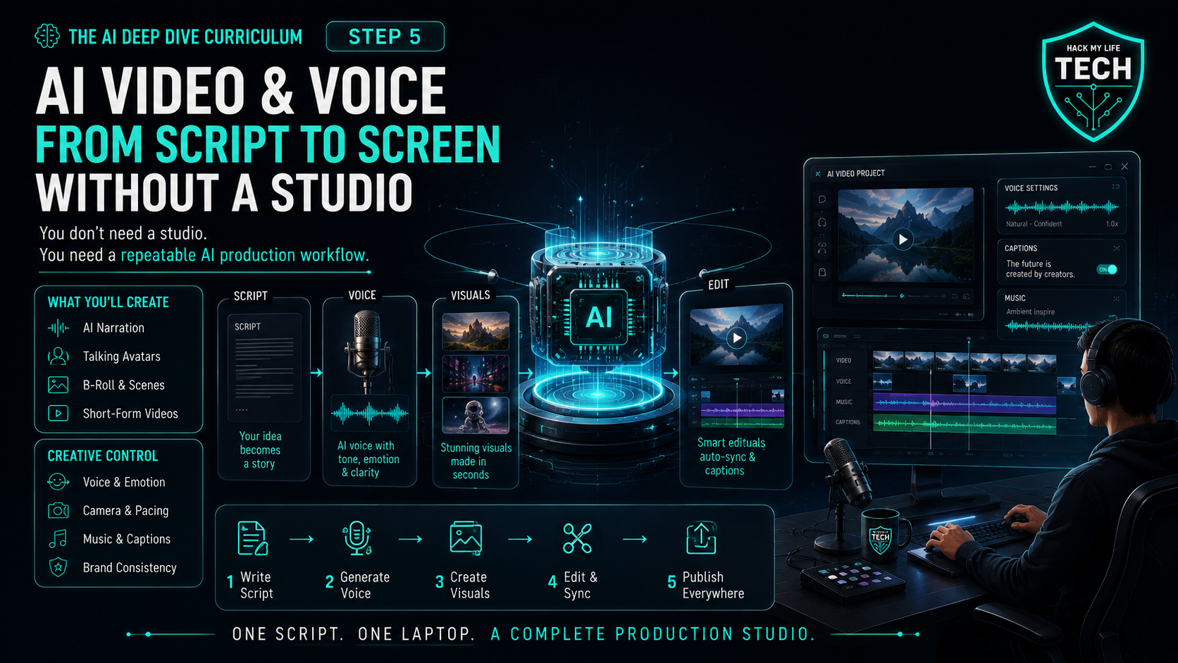 Step 5: AI Video & Voice — From Script to Screen Without a Studio