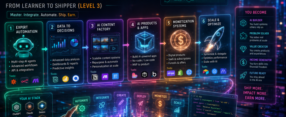 The Expert Workflows Curriculum Roadmap: From Learner to Shipper (Level 3)