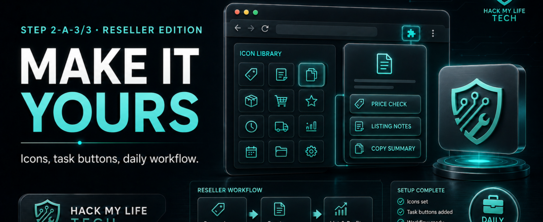 [Step 2-A-3/3] Making It Yours — Icons, Task Buttons, and a Tool You’ll Actually Use (Reseller Edition)