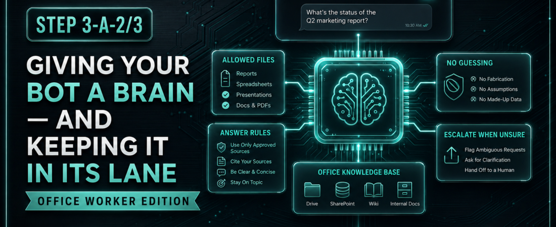[Step 3-A-2/3] Giving Your Bot a Brain — And Keeping It in Its Lane (Office Worker Edition)
